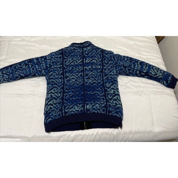 Cardigan Sweater Zip Handmade NEPAL 100% Himalayan Wool Lined L Cabincore Heavy - Picture 14 of 16